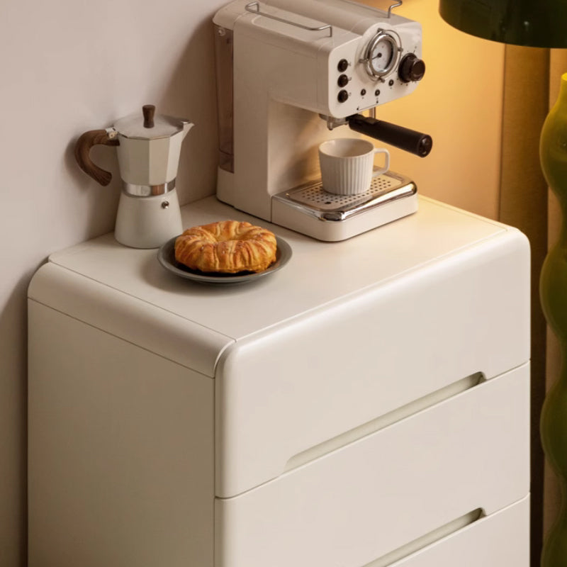 Michelle Rubberwood Multi-Drawer Bedside Storage Cabinet for Home White