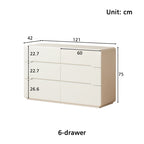 Michelle Rubberwood Multi-Drawer Bedside Storage Cabinet for Home White