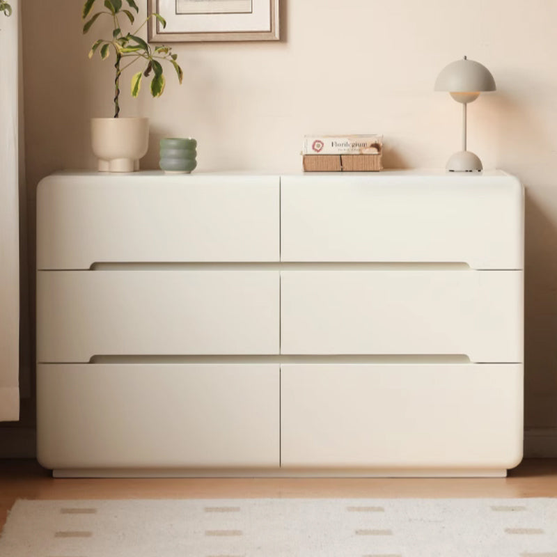 Michelle Rubberwood Multi-Drawer Bedside Storage Cabinet for Home White