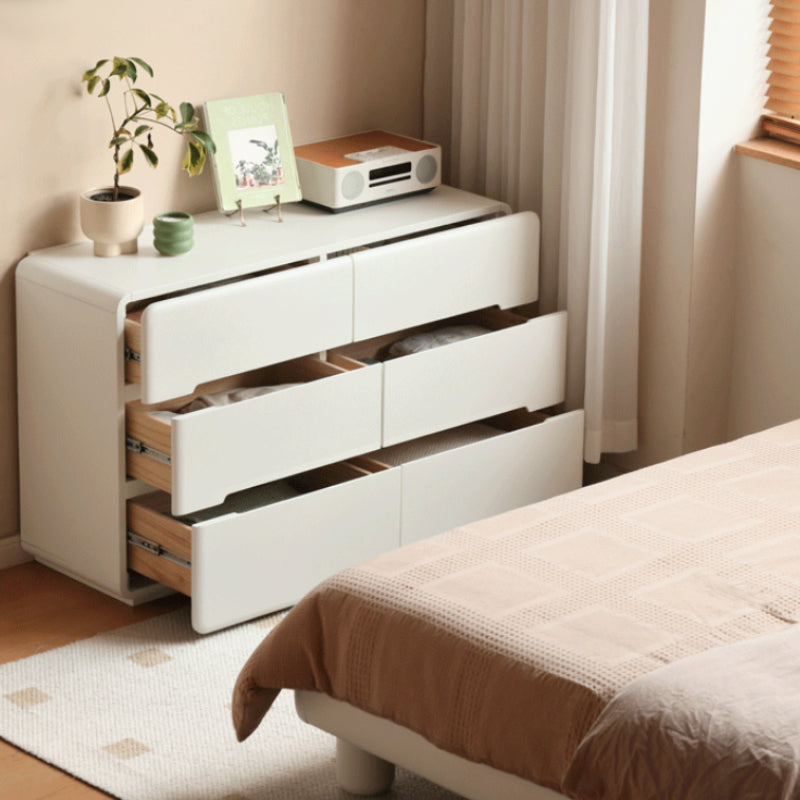 Michelle Rubberwood Multi-Drawer Bedside Storage Cabinet for Home White