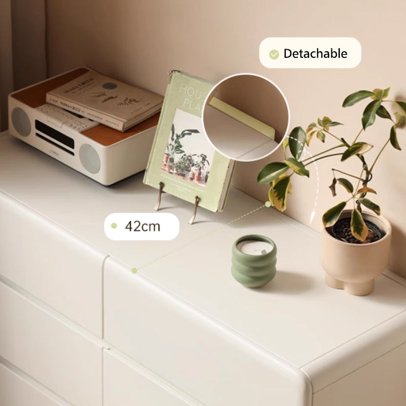 Michelle Rubberwood Multi-Drawer Bedside Storage Cabinet for Home White