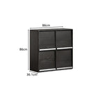 Leah FAS-Graded Solid American Oak Wood Flip-door Multi-Drawer Bedside Storage Cabinet for Home Black