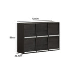 Leah FAS-Graded Solid American Oak Wood Flip-door Multi-Drawer Bedside Storage Cabinet for Home Black