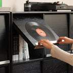 Leah FAS-Graded Solid American Oak Wood Flip-door Multi-Drawer Bedside Storage Cabinet for Home Black