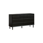 Lillian Rubberwood Multi-Drawer Bedside Storage Cabinet for Home Black