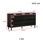 Lillian Rubberwood Multi-Drawer Bedside Storage Cabinet for Home Black