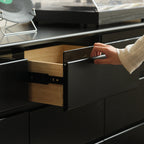 Lillian Rubberwood Multi-Drawer Bedside Storage Cabinet for Home Black