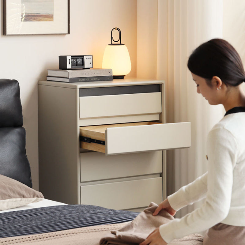 Lillian FAS-Graded Solid Liriodendron Wood Multi-Drawer Bedside Storage Cabinet for Home Grey