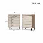 Lillian FAS-Graded Solid Liriodendron Wood Multi-Drawer Bedside Storage Cabinet for Home Grey
