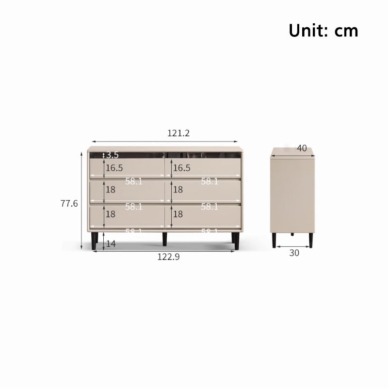 Lillian FAS-Graded Solid Liriodendron Wood Multi-Drawer Bedside Storage Cabinet for Home Grey