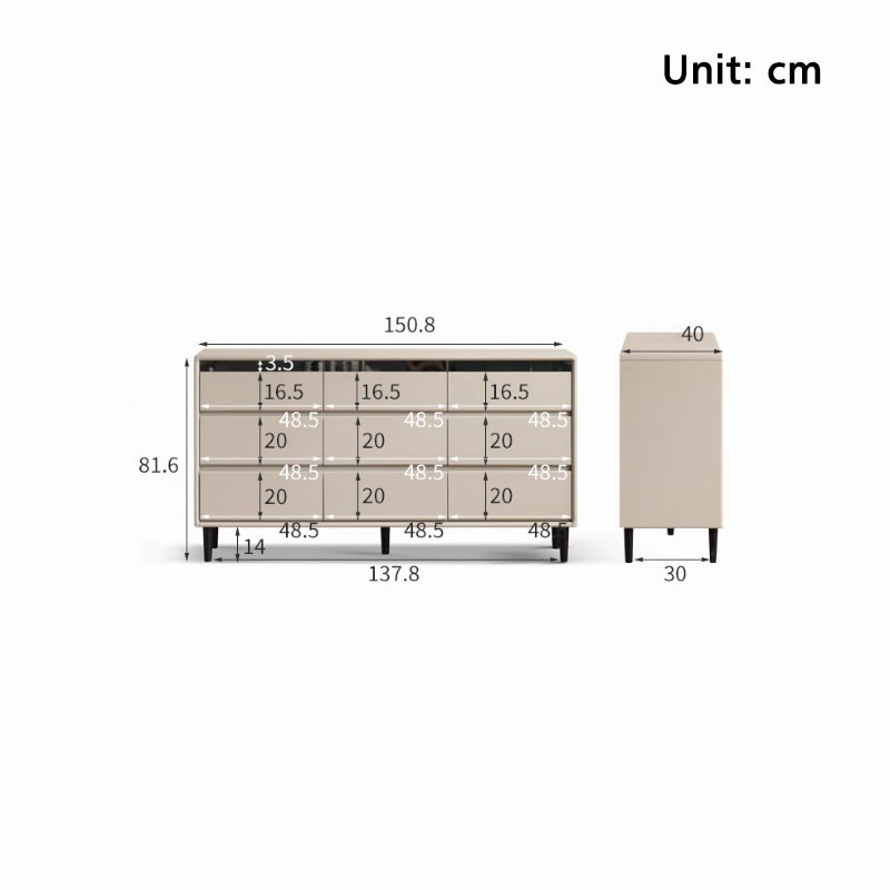 Lillian FAS-Graded Solid Liriodendron Wood Multi-Drawer Bedside Storage Cabinet for Home Grey