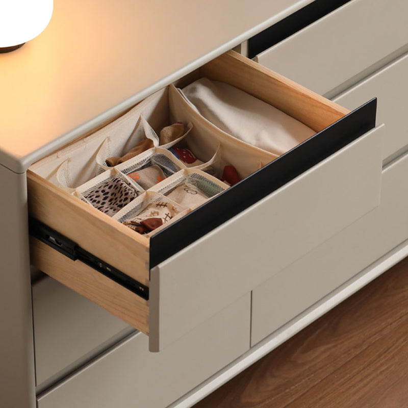 Lillian FAS-Graded Solid Liriodendron Wood Multi-Drawer Bedside Storage Cabinet for Home Grey