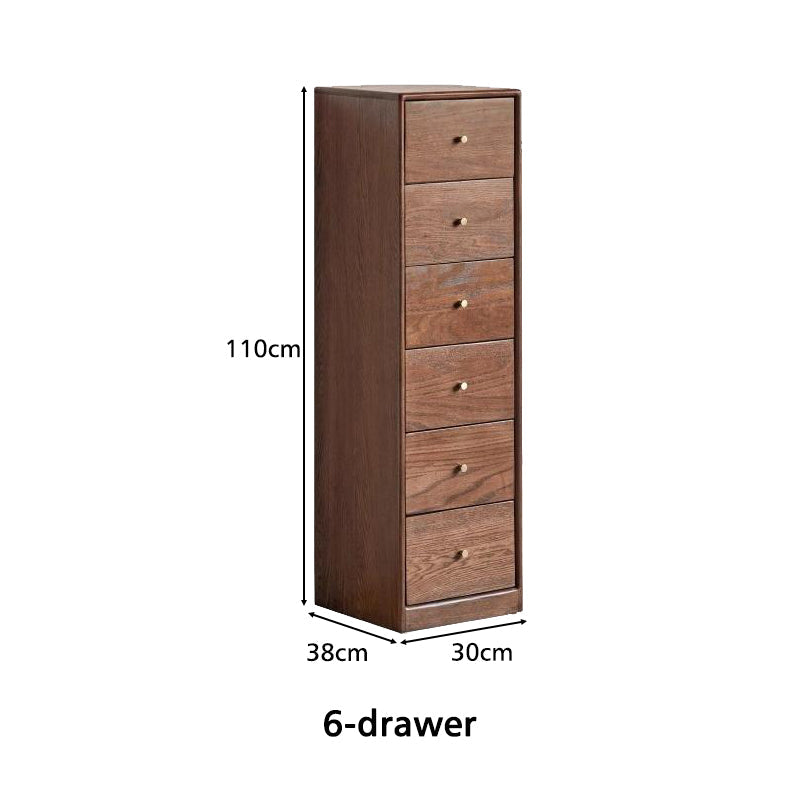 Ellen FAS-Graded Solid American Oak Wood Multi-Drawer Bedside Storage Cabinet for Home Multiple Size