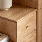 Ellen FAS-Graded Solid American Oak Wood Multi-Drawer Bedside Storage Cabinet for Home Multiple Size