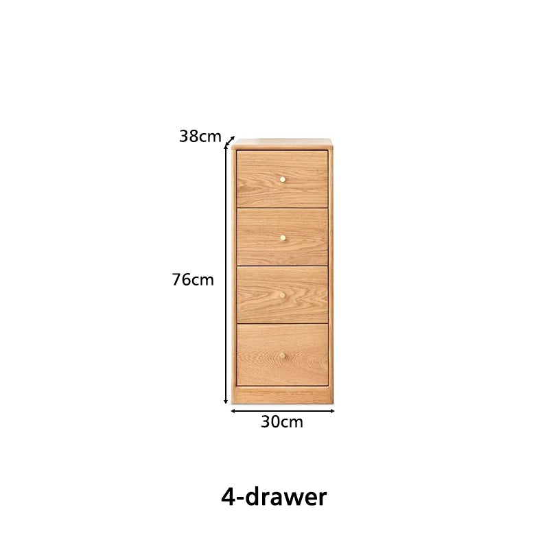 Ellen FAS-Graded Solid American Oak Wood Multi-Drawer Bedside Storage Cabinet for Home Multiple Size