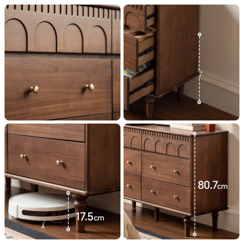 Brittany 0.63m/0.83m/1.22m FAS-Graded Solid Black Walnut Wood Bedside Storage Cabinet For Home