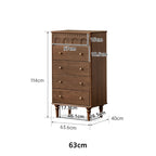 Brittany 0.63m/0.83m/1.22m FAS-Graded Solid Black Walnut Wood Bedside Storage Cabinet For Home