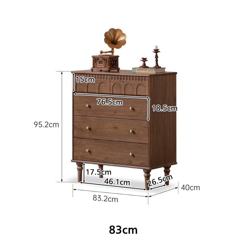 Brittany 0.63m/0.83m/1.22m FAS-Graded Solid Black Walnut Wood Bedside Storage Cabinet For Home