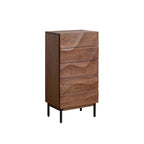 Bertram 0.56m FAS-Graded Solid Black Walnut Wood Bedside Storage Cabinet For Home