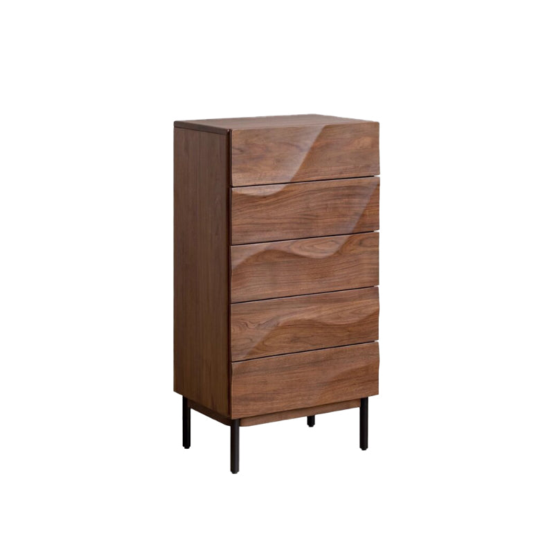 Bertram 0.56m FAS-Graded Solid Black Walnut Wood Bedside Storage Cabinet For Home