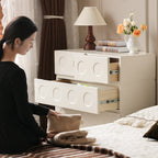 Colleen 80cm Rubberwood Bedside Storage Cabinet For Home White