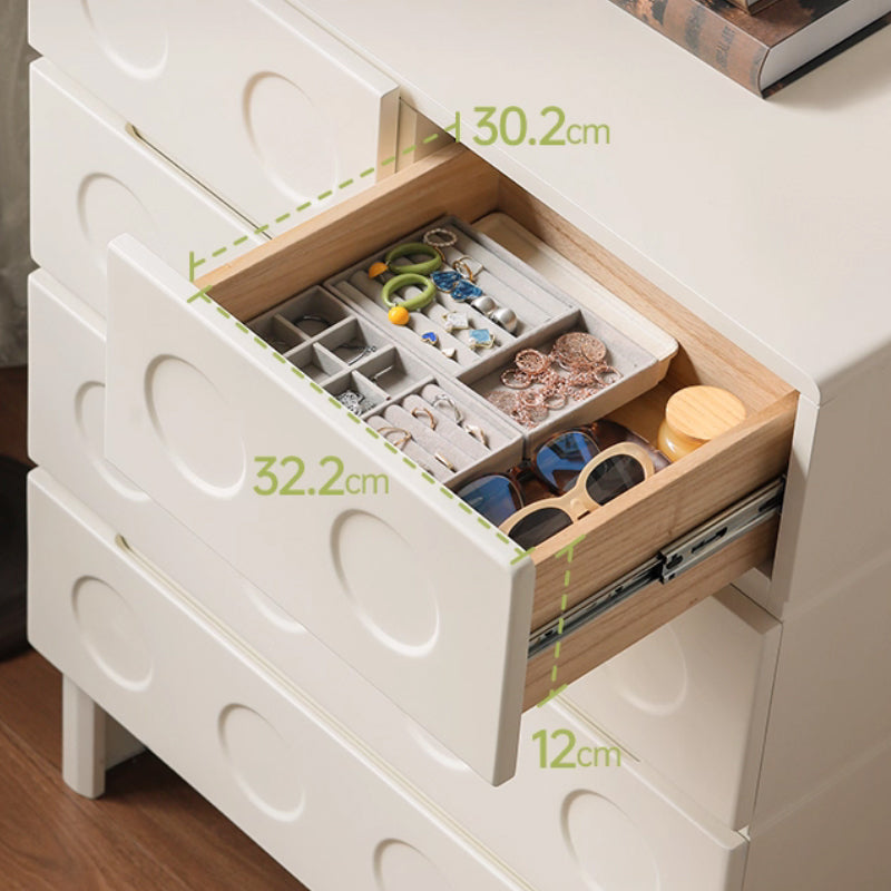 Colleen 80cm Rubberwood Bedside Storage Cabinet For Home White
