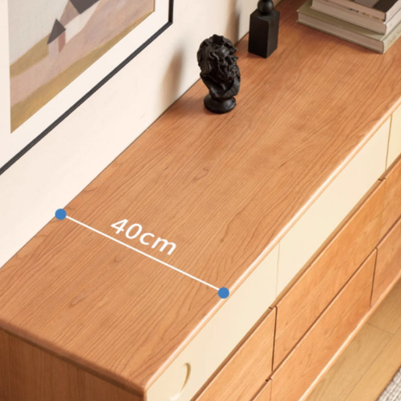 Esme FAS-Graded Solid Cherry Wood Multi-Drawer Bedside Storage Cabinet for Home Multiple Size Natural Wood