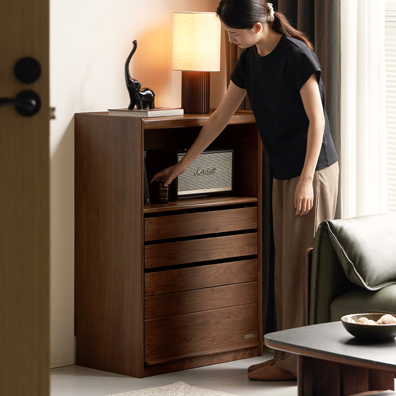 Heidi 70cm-Graded Solid Black Walnut Wood Bookcase Display Shelf/Storage Cabinet