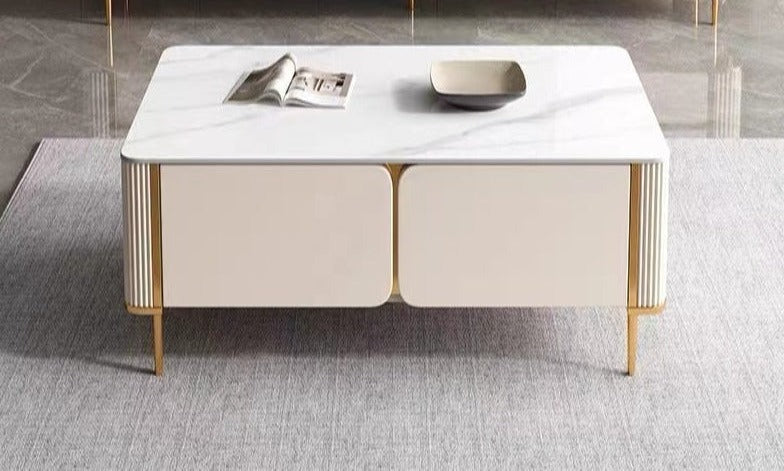 Modern Cultured Marble Top Minimalistic/ Coffee Table/Tea Table