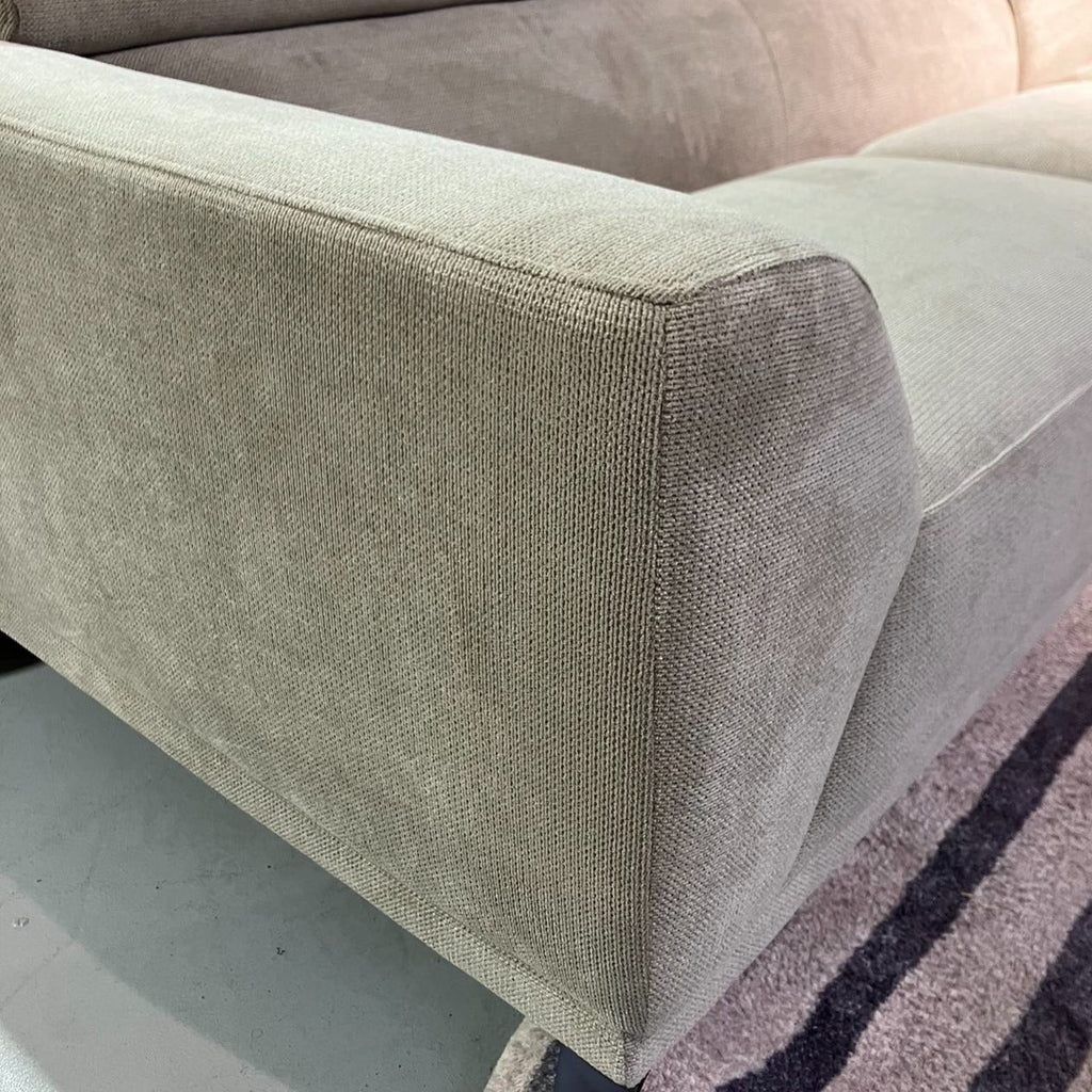 L-Shape Three Seater Sofa Fabric Upholstery/Plywood Frame/Steel legs