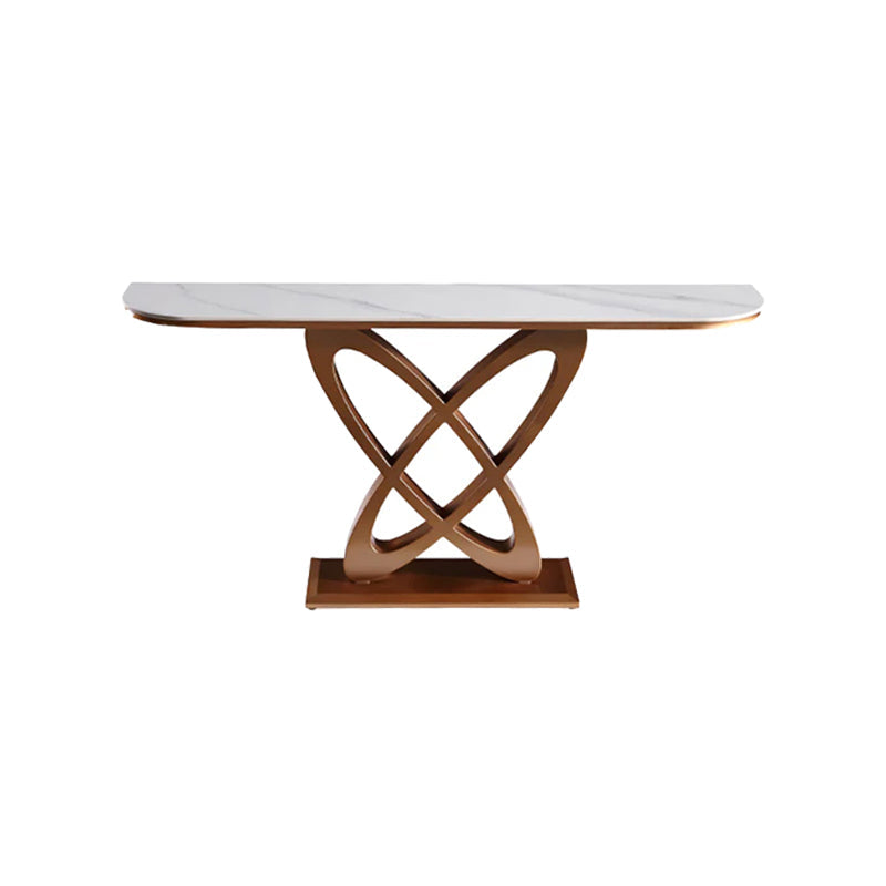 Ceramic Top Console Table/Entrance Table With Circular Geometric Design