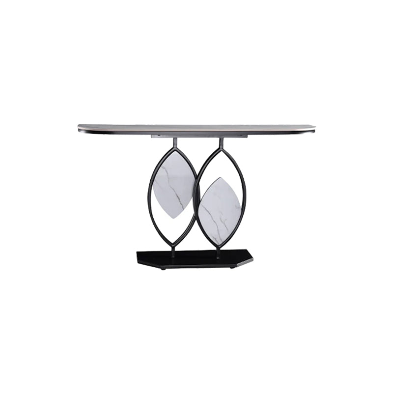 Creative Geometric Design Ceramic Top Entryway Table/Steel Legs