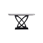 Ceramic Top Console Table/Entrance Table With Circular Geometric Design