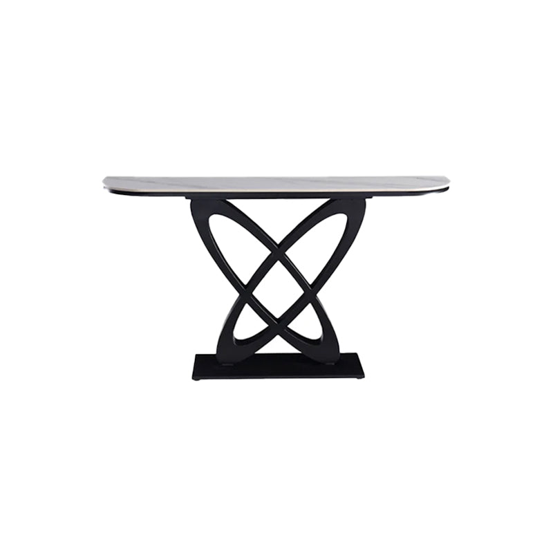 Ceramic Top Console Table/Entrance Table With Circular Geometric Design