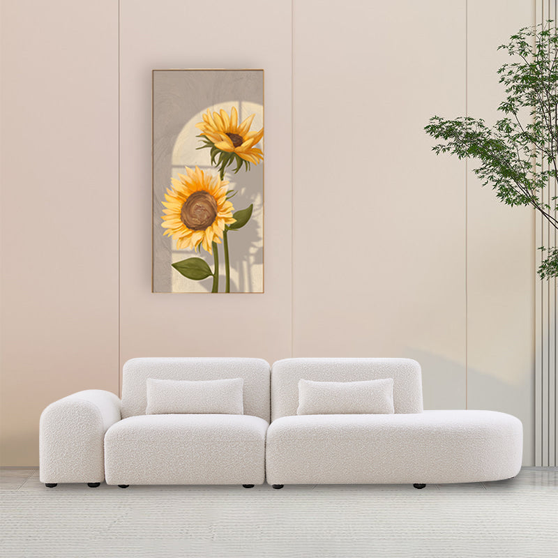 Pretty Modular Pure White Bouclé Upholstery Sofa/ 270cm